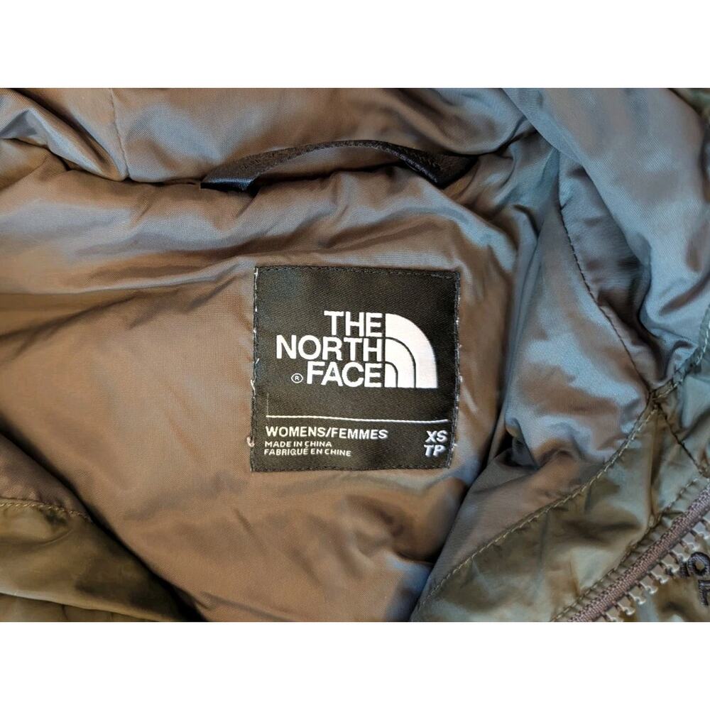 The North Face 550 Down Puffer Jacket Hoodie Parka Coat Women’s XS Green - Picture 2 of 11